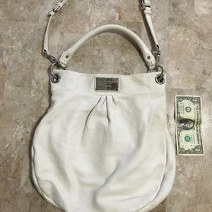 Marc by Marc Jacobs white cream leather hobo bag
